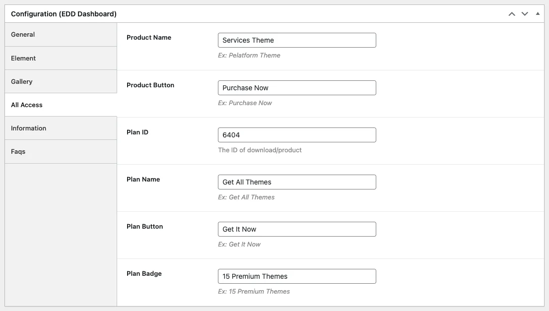 All Access Product EDD Dashboard