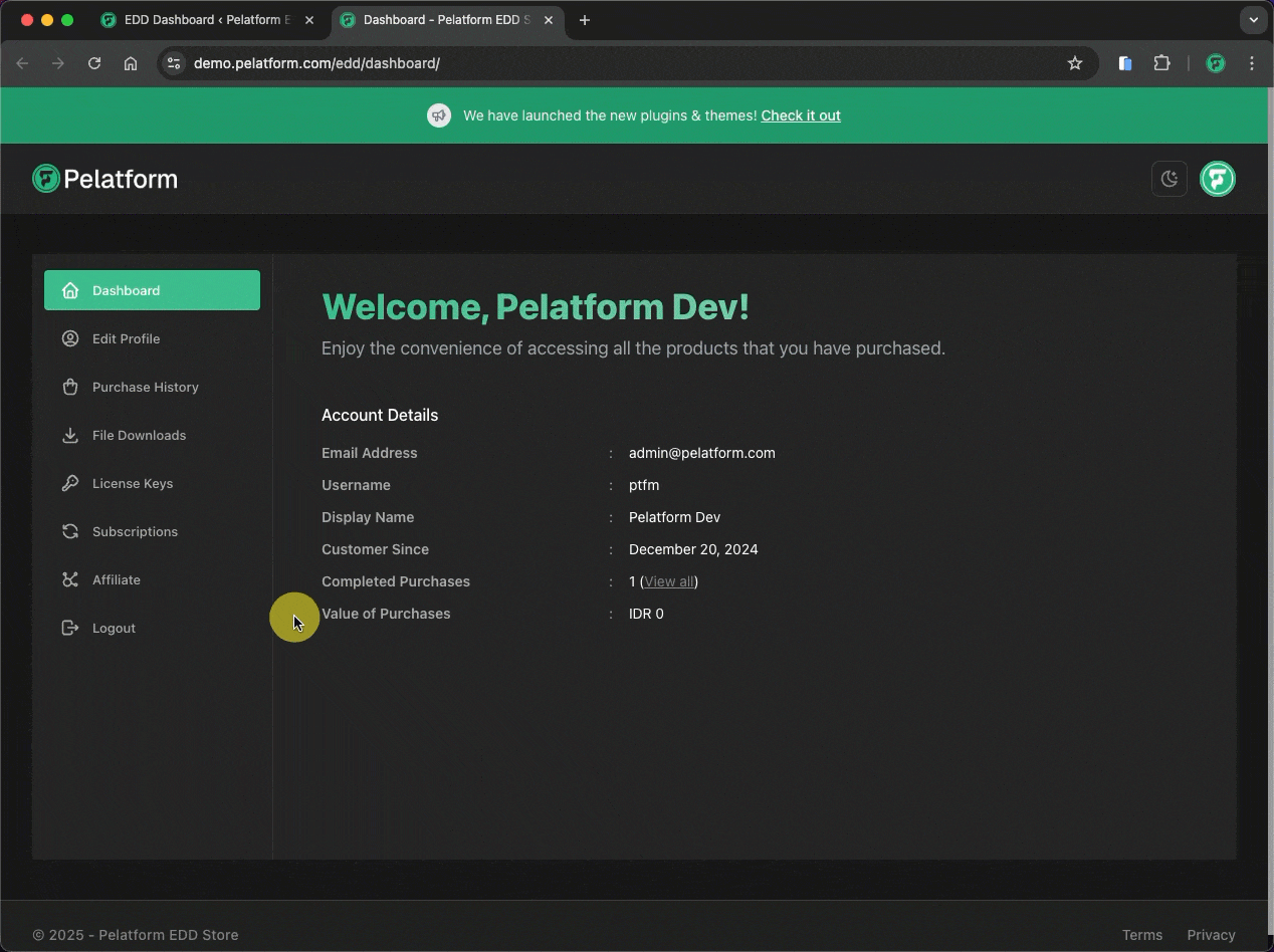Create Dashboard Menu