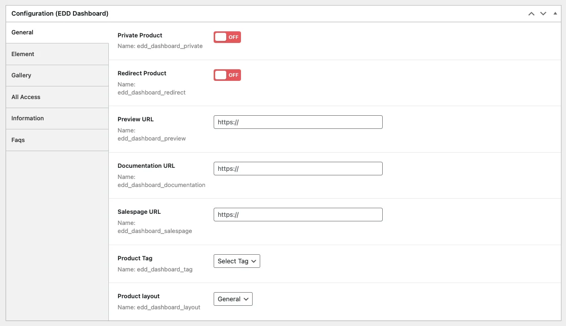 General Product EDD Dashboard
