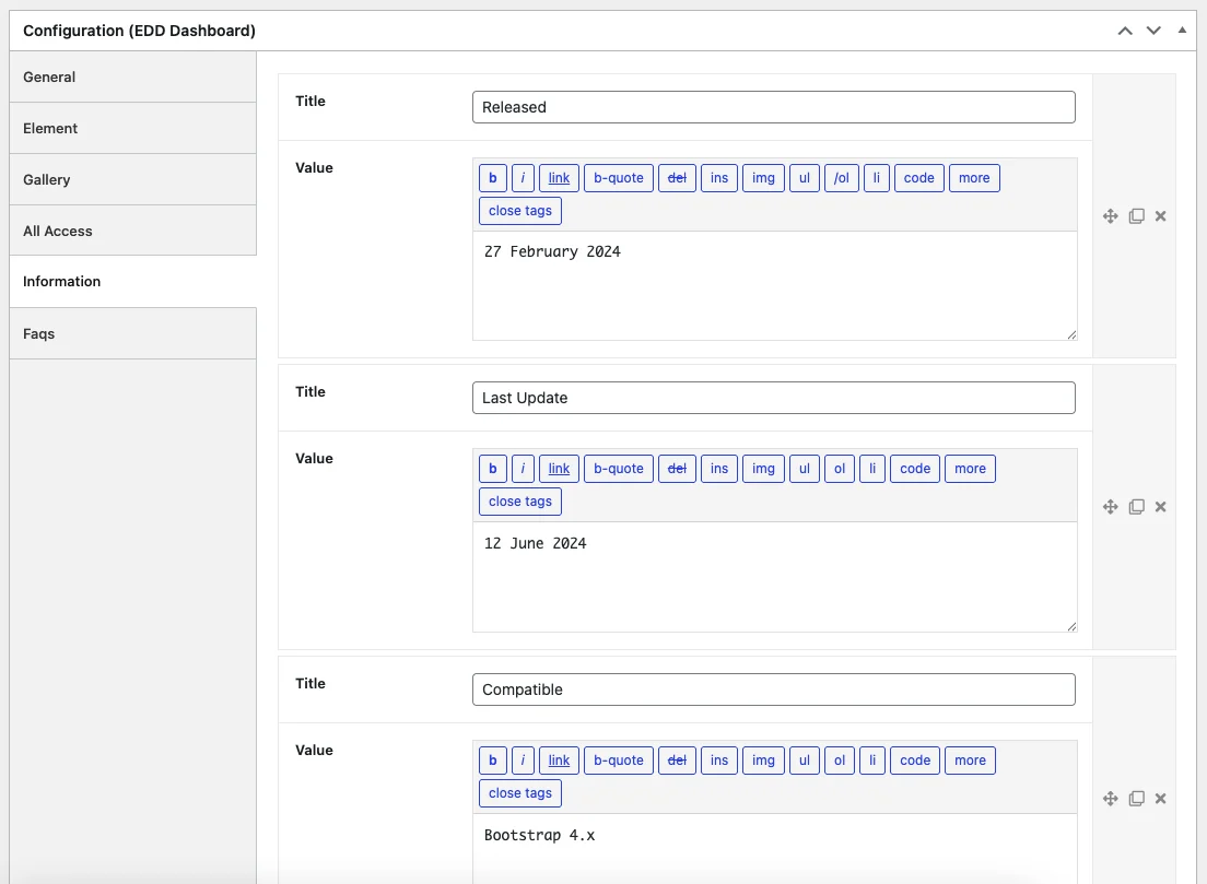 Information Product EDD Dashboard