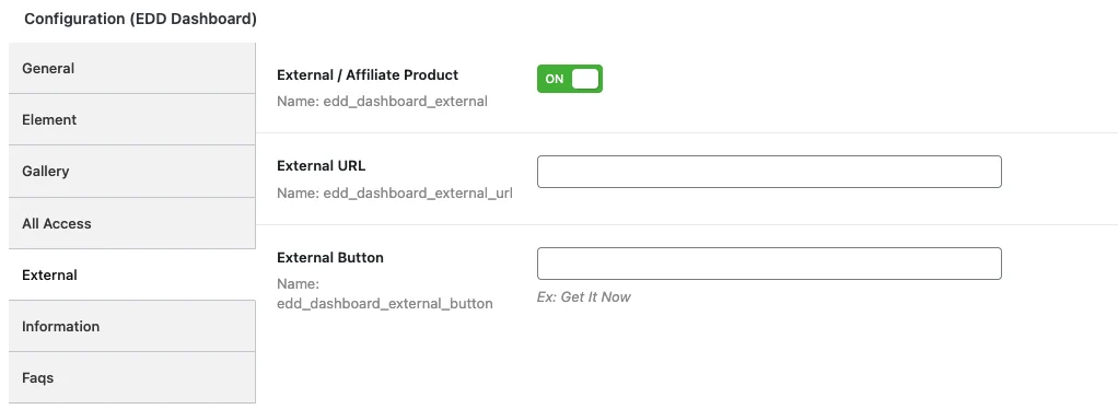 External Product EDD Dashboard